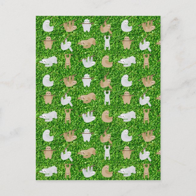 Cartão Postal preguiças engraçadas (Frente)