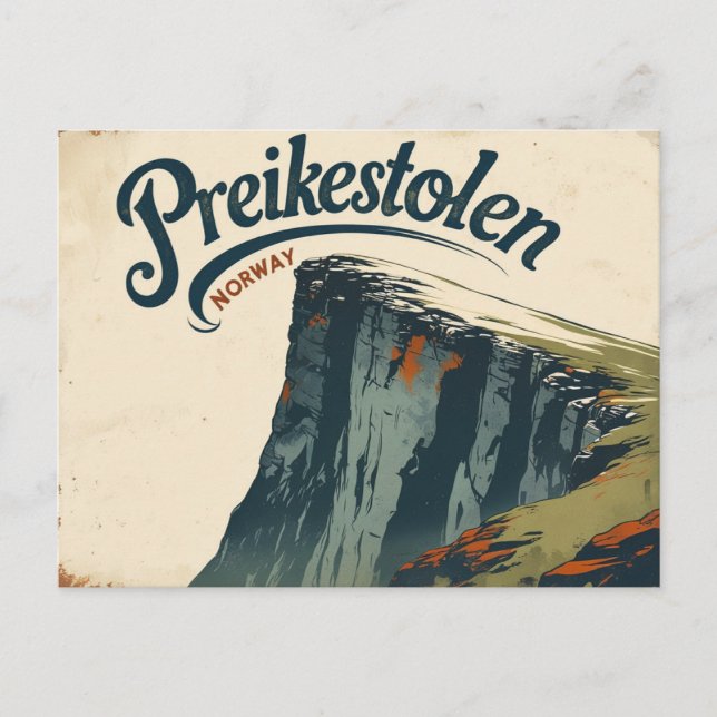 Cartão Postal Preikestolen Clássico Charme (Frente)