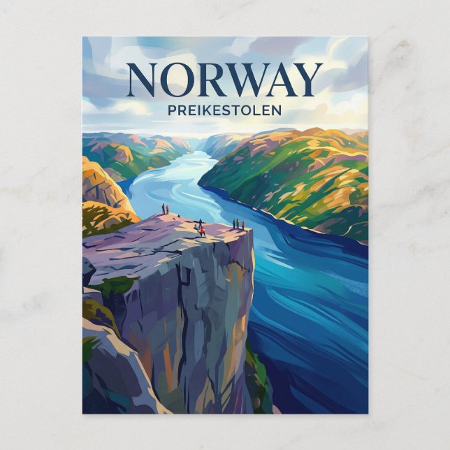 Cartão Postal Preikestolen Noruega (Frente)