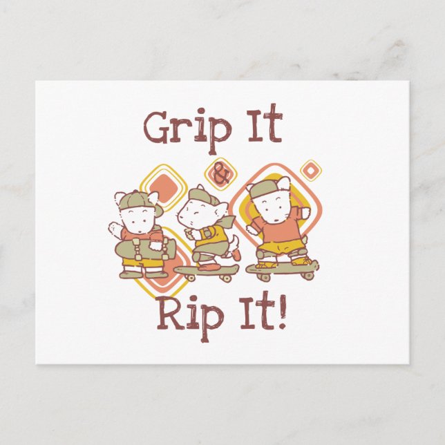 Cartão Postal Prenda-o e rasgue-o que Skateboarding (Frente)