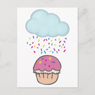 Cartão Postal Prensas de chuva no Cupcake