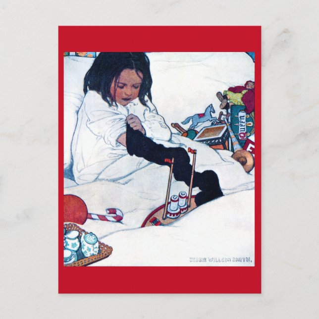Cartão Postal Preparação de Natal, Jessie Willcox Smith (Frente)