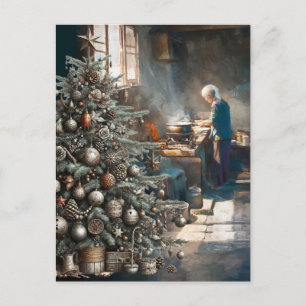 CARTÃO POSTAL PREPARANDO PARA O JANTAR DE NATAL