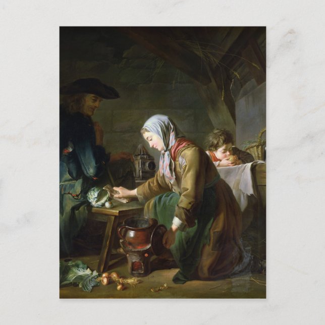 Cartão Postal Preparando uma Refeição (Frente)