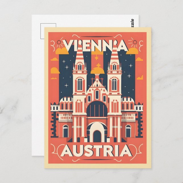 Cartão Postal Prescrições ilustradas da cidade áustria de Viena (Frente/Verso)