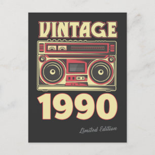 Cartão Postal Presente Clássico de Aniversário de 30 anos Casset