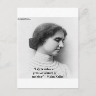 Cartão Postal Presente com Citação de Sabedoria de Helen Keller