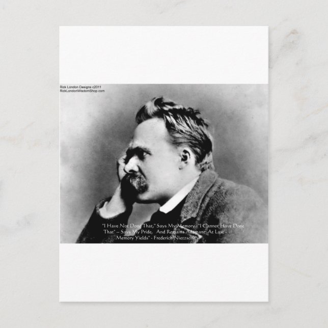 Cartão Postal Presente da citação de sabedoria de Nietzsche "Org (Frente)