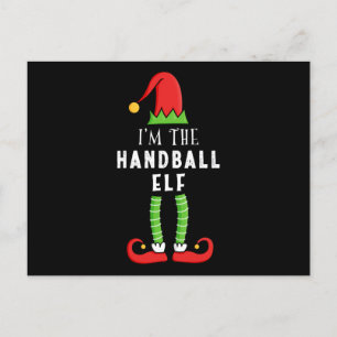 Cartão Postal Presente da família de Natal de Elf do Handball