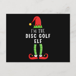 Cartão Postal Presente da família de Natal do Elf do Disk Golf