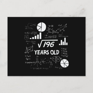 Cartão Postal Presente de 14 anos de idade geek de matemática pa