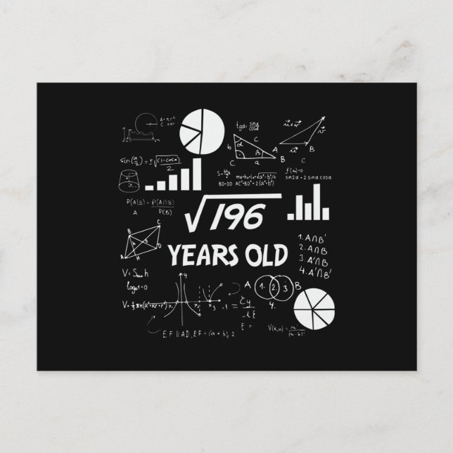 Cartão Postal Presente de 14 Anos de Idade para Geek de Matemáti (Frente)