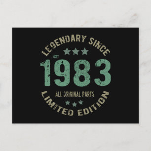 Cartão Postal Presente de 42 Anos de Idade Aniversário de 1983 L