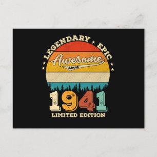 Cartão Postal Presente de 81º Aniversário Incrível desde 1941 pa