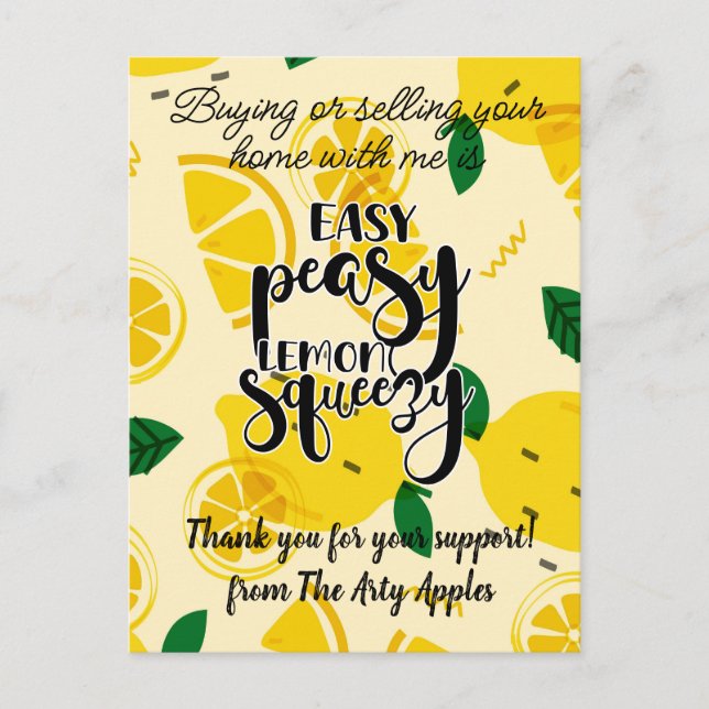 Cartão Postal presente de agradecimento ao cliente equipe market (Frente)