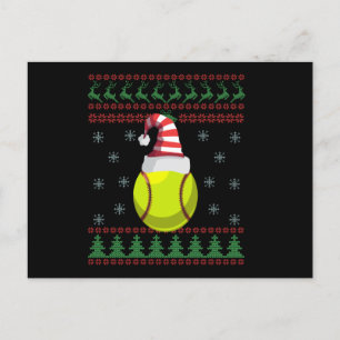 Cartão Postal Presente de amassos de softball doce de Natal feio
