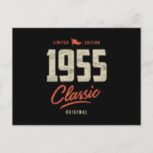 Cartão Postal Presente de Aniversário Clássico de 1955