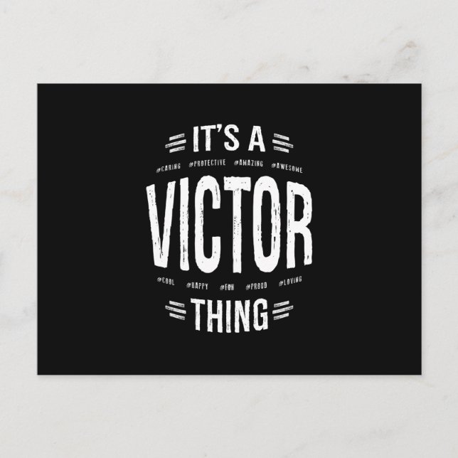 Cartão Postal Presente de Aniversário com Nome Personalizado Vic (Frente)