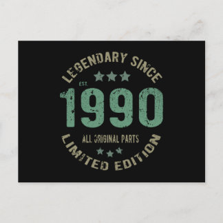 Cartão Postal Presente de Aniversário de 35 Anos Lenda de 1990 P