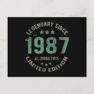 Cartão Postal Presente de Aniversário de 38 Anos Lendário de 198