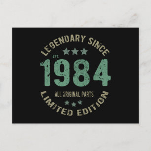 Cartão Postal Presente de Aniversário de 41 Anos 1984 Lenda Pres