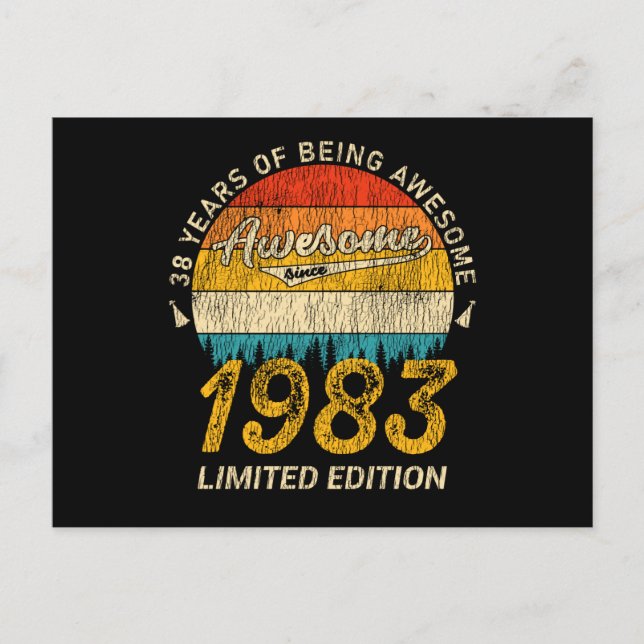 Cartão Postal Presente de Aniversário de 42 Anos Retro Incrível  (Frente)