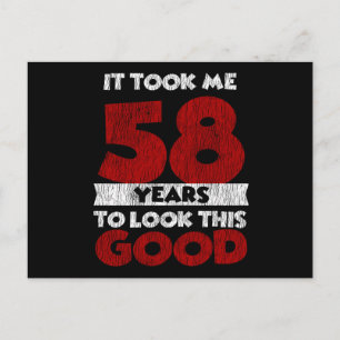 Cartão Postal Presente de Aniversário de 58 Anos Engraçado Vinta