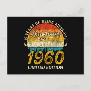Cartão Postal Presente de Aniversário de 65 Anos 1960 Retro Incr