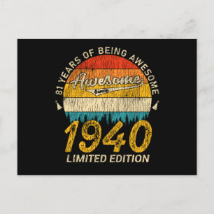 Cartão Postal Presente de Aniversário de 85 Anos Retro Incrível