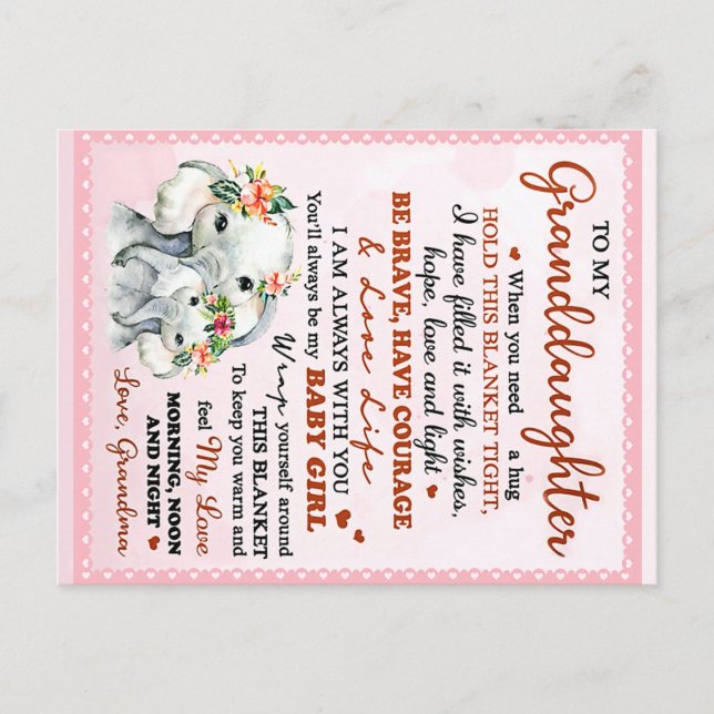 Cartão Postal Presente de aniversário de elefante para minha net (Frente)