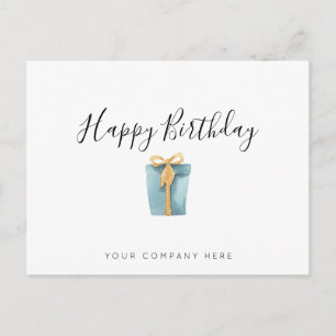 Cartão Postal Presente de aniversário elegante em aquarela para 
