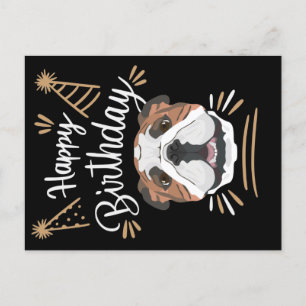 Cartão Postal Presente de Aniversário English Bulldog