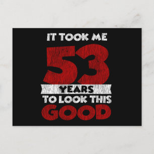 Cartão Postal Presente de Aniversário Engraçado de 53 Anos Vinta
