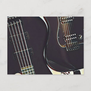 Cartão Postal Presente de aniversário para guitarrista vintage