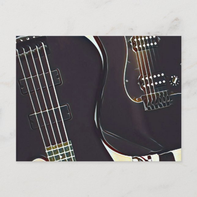 Cartão Postal Presente de aniversário para guitarrista vintage (Frente)