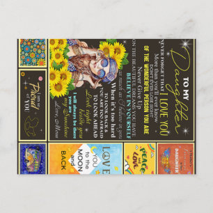 Cartão Postal Presente de Aniversário para Minha Netinha Girasso