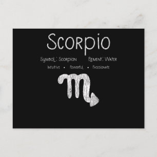 Cartão Postal Presente de Aniversário Vintage Signo de Escorpião