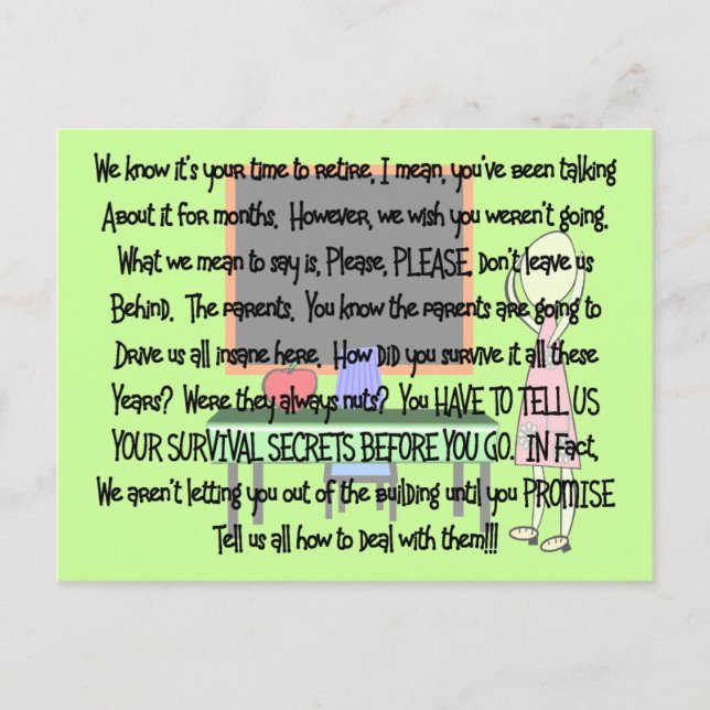 Cartão Postal Presente de Arte da História de "Pais Insanos" Ret (Frente)