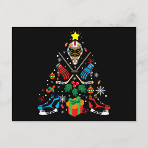 Cartão Postal Presente de árvore de Natal de hóquei, hobbies de 