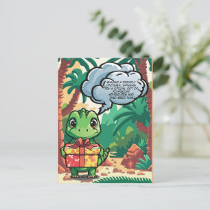 Cartão Postal Presente de Bebê Dinossauro