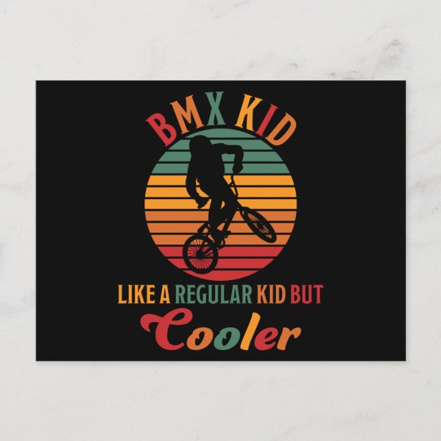 Cartão Postal Presente de bicicleta BMX Kid Like A Regular Kid B (Frente)