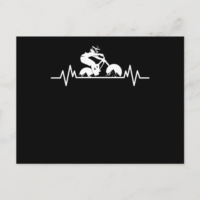 Cartão Postal Presente de bicicleta de montanha descida heartbea (Frente)