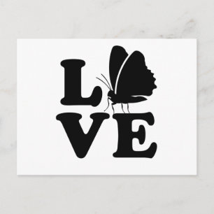 Cartão Postal Presente de borboleta amor dizendo inseto Borbolet
