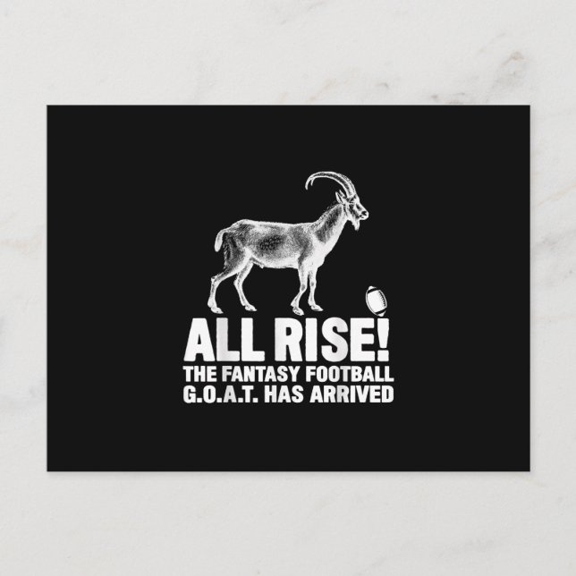 Cartão Postal Presente de Cabra de Futebol Fantástico Campeão da (Frente)