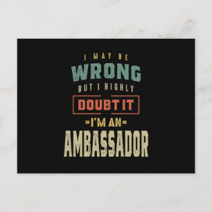Cartão Postal Presente de Cargo do Embaixador