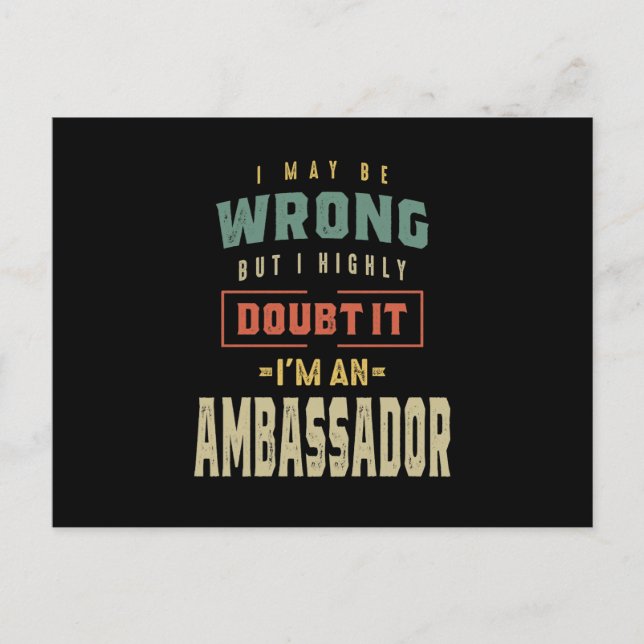 Cartão Postal Presente de Cargo do Embaixador (Frente)