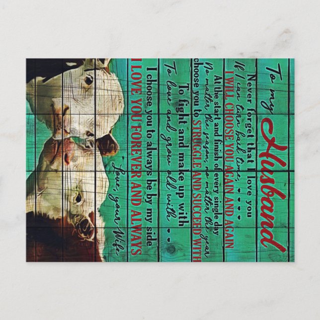 Cartão Postal Presente de Carta para Meu Marido | Carta para Ele (Frente)