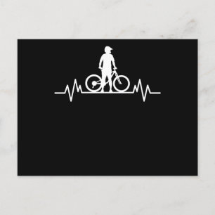 Cartão Postal Presente de Ciclismo de Montanha Bicicleta Coração