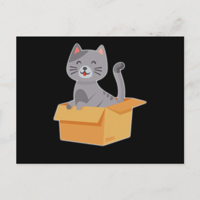 Cartão Postal Presente de Desenho Engraçado de Gato Gatos Adoráv (Frente)