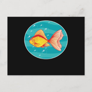 Cartão Postal Presente de Design de Oceano de Peixe Baleia Nataç
